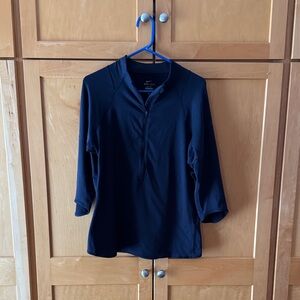 Nike Women's Navy Long Sleeve Quarter-Zip Top